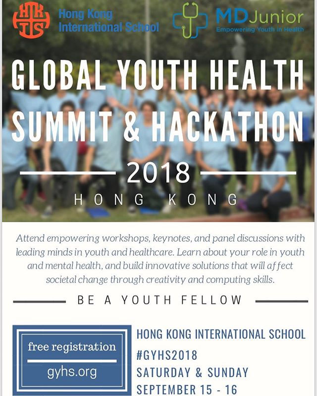 Calling all youth with a passion for healthcare and their community &mdash; join our second Global Youth Health Summit this September!

When: September 15-16

Where: Hong Kong International School

What: A summit and a hackathon (the first of its kin
