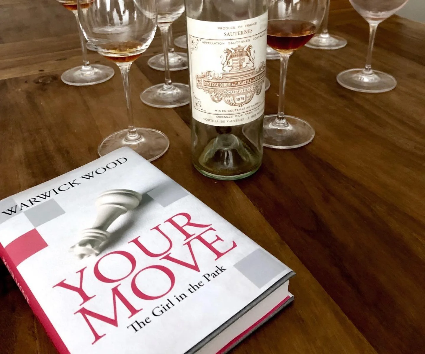 Cheers! Celebrating the publication of my new novel with old mates over a 48-year-old bottle of Sauternes: A 1976 Chateau Filhot. Here&rsquo;s hoping the book is as well received as the wine.

#novel #literature #mystery #romance #author #espionage #