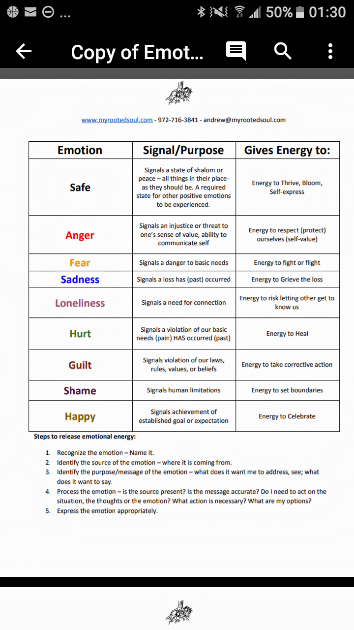 Picture copy of Emotions Definitions and the Steps to Release