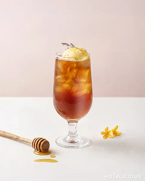 Honey Earl Grey Ice Cream Tea made with Earl Grey Tea, Longan Honey Syrup, Vanilla Ice Cream, and Ice Cubes, creating a creamy iced tea recipe with delicate bergamot aroma and smooth honey sweetness.