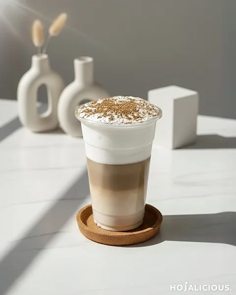 Hojicha Latte with Cream Top