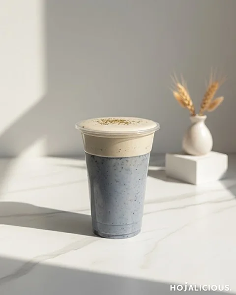 Black Sesame Latte with Cream Top