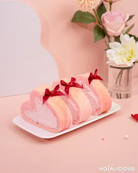 Strawberry Rose Swiss Roll