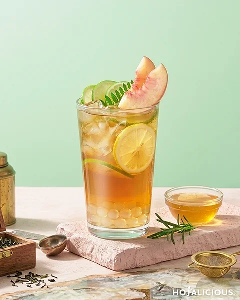 Peach Oolong Agar Boba Tea