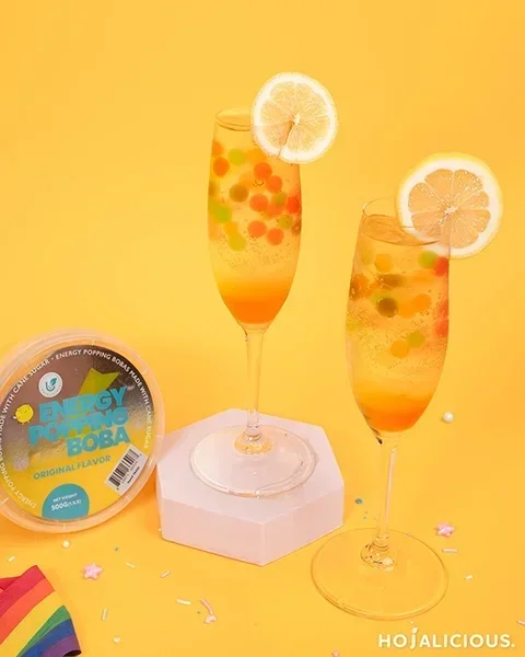 Rainbow Popping Boba Sparkling Soda