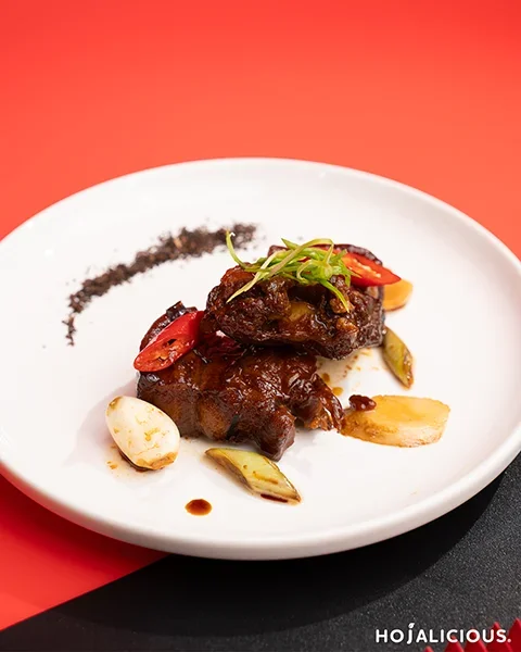 Ruby Red Tea Braised Pork Belly, a festive light main dish using tea-infused braising to balance richness for New Year commercial menus