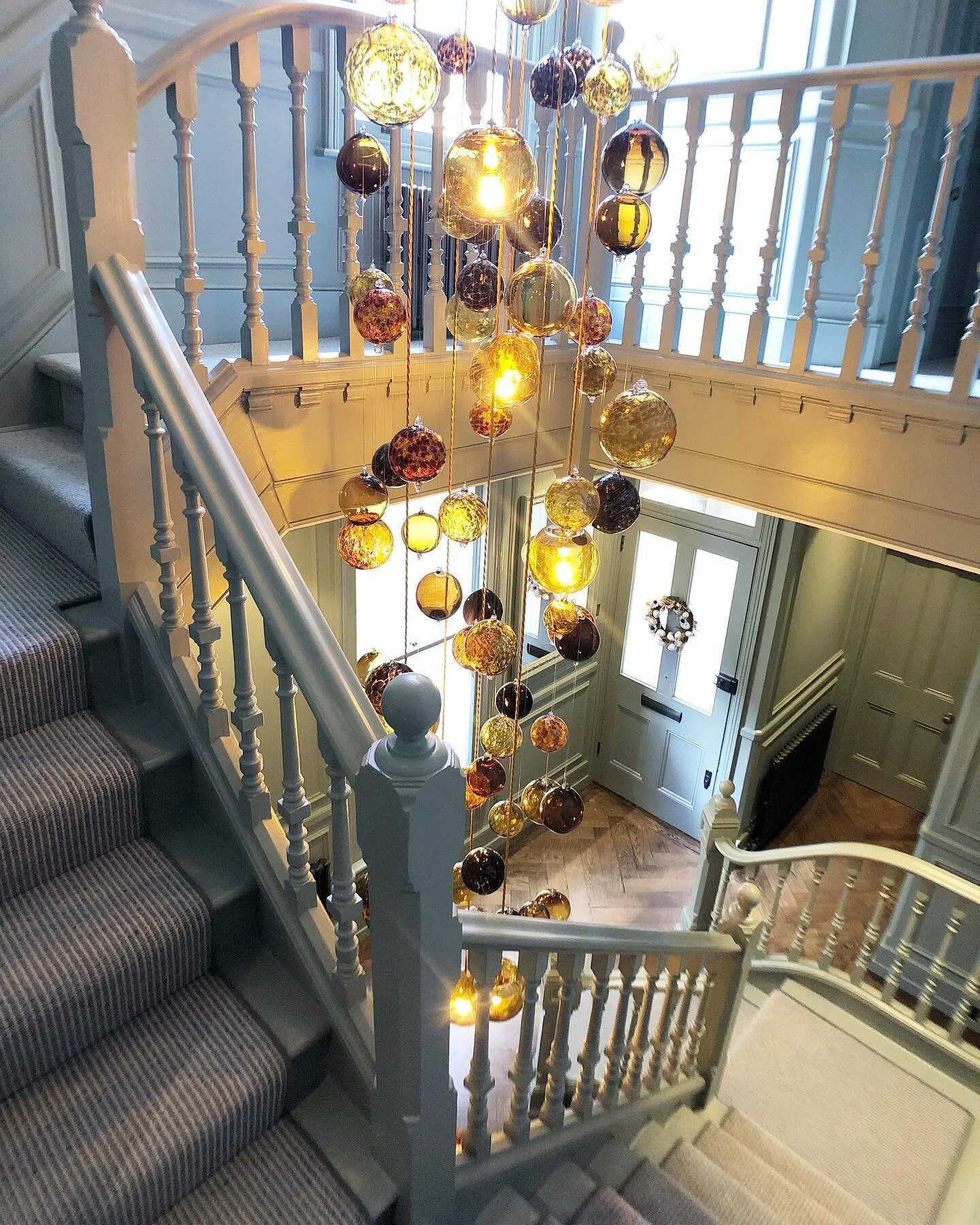 Pt.2 Upstairs in the Hall, Stairs and Landing decorated for interior designer, Lucy Hooker (@a_dulwich_diary) - A huge amount of work went in to this job. All the woodwork was waxed, which needed stripping, sanding and shellac priming. Loved making t