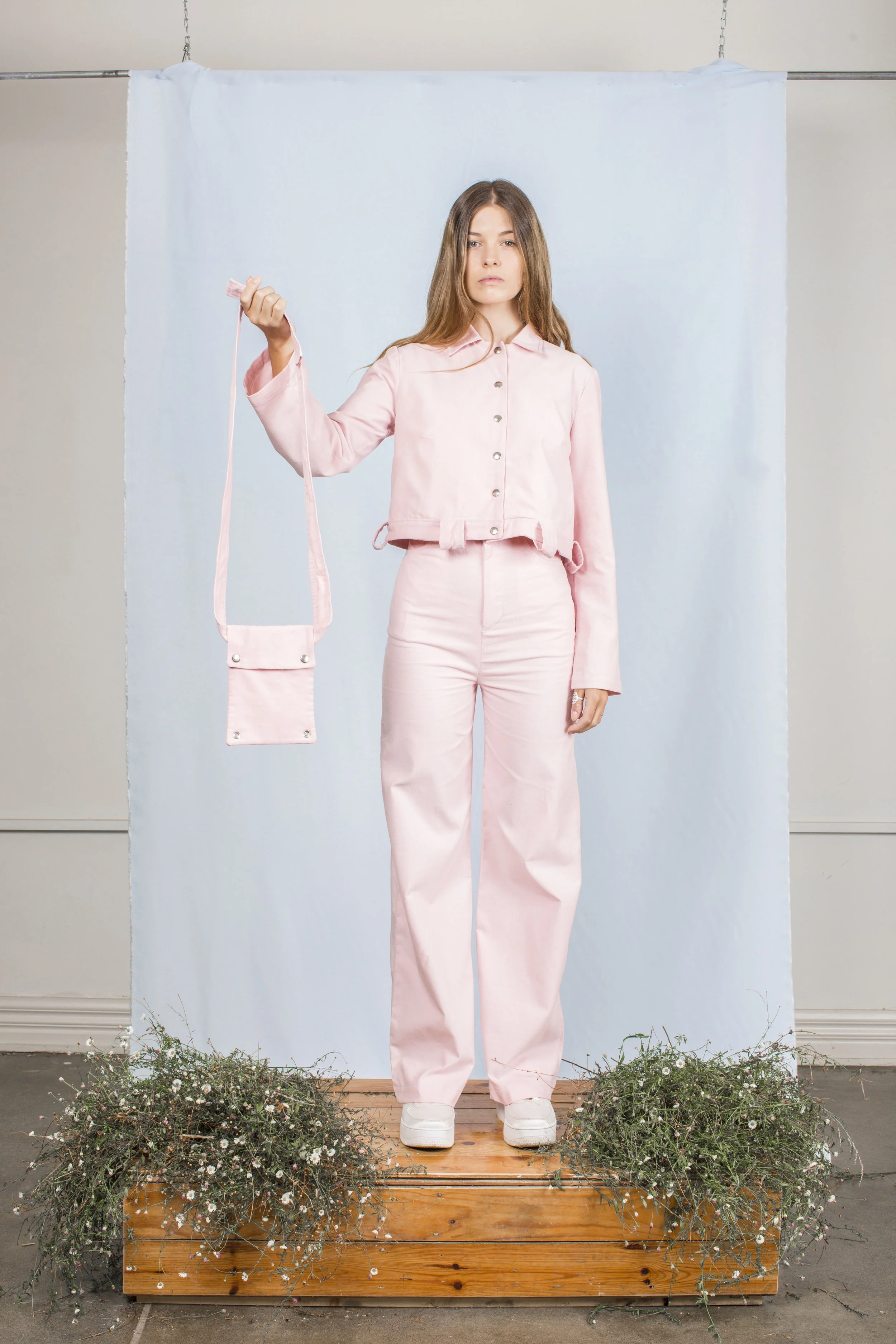 BABY PINK Snap Bag with matching belt