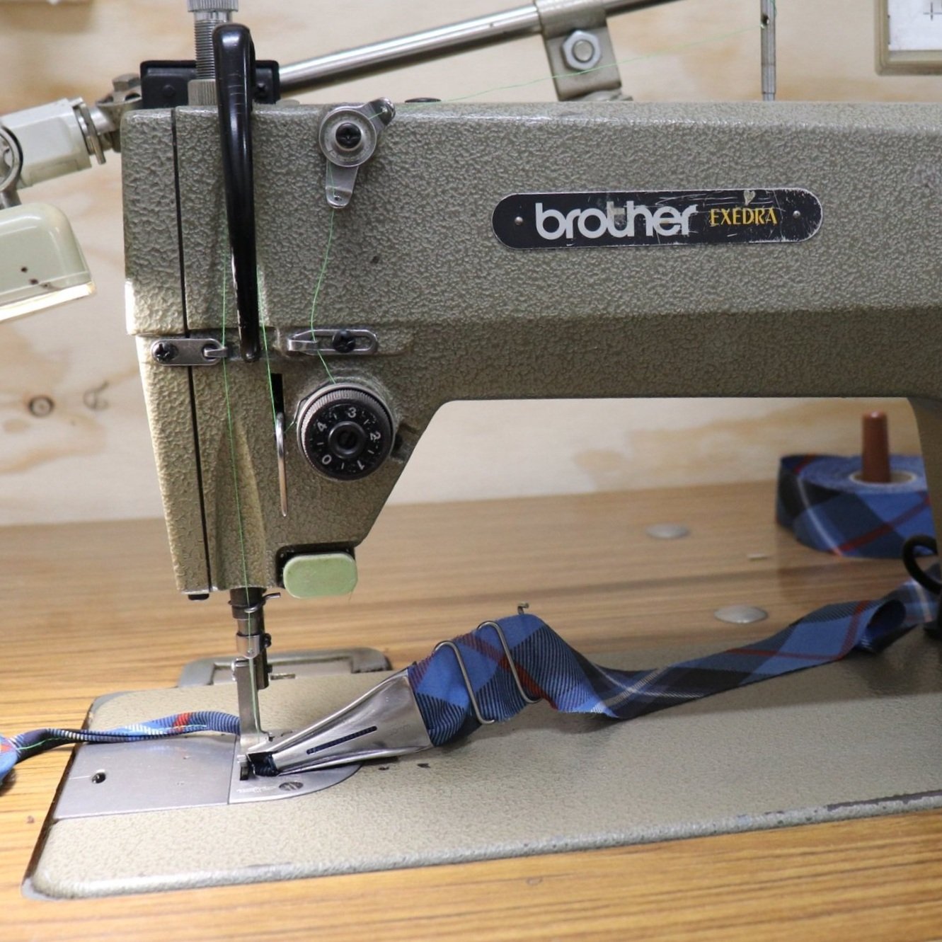 Straight Stitch Machine with Binding Folder Attachment