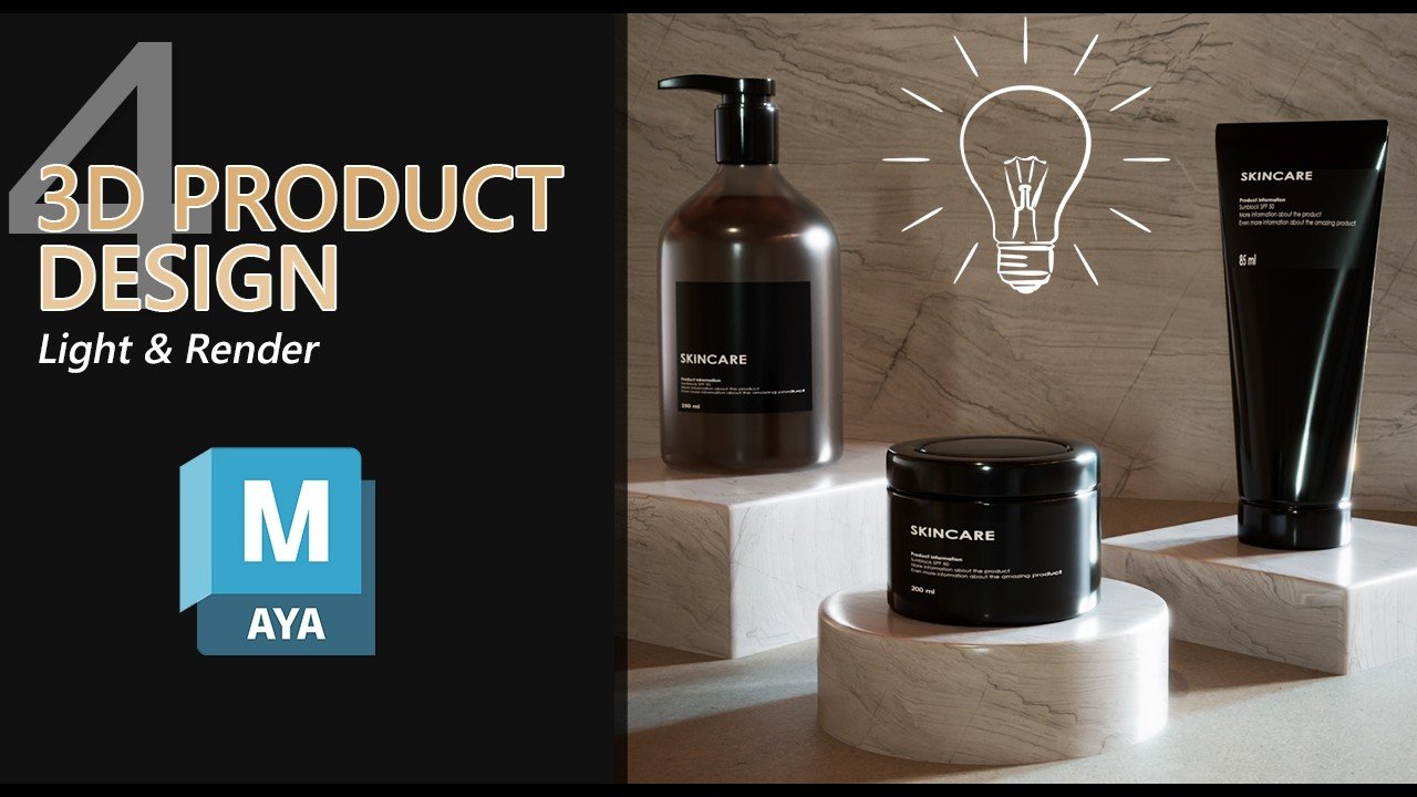 3D Product Design Tutorial - Part 4: HDRI, Lens Effects, and Rendering in Autodesk Maya