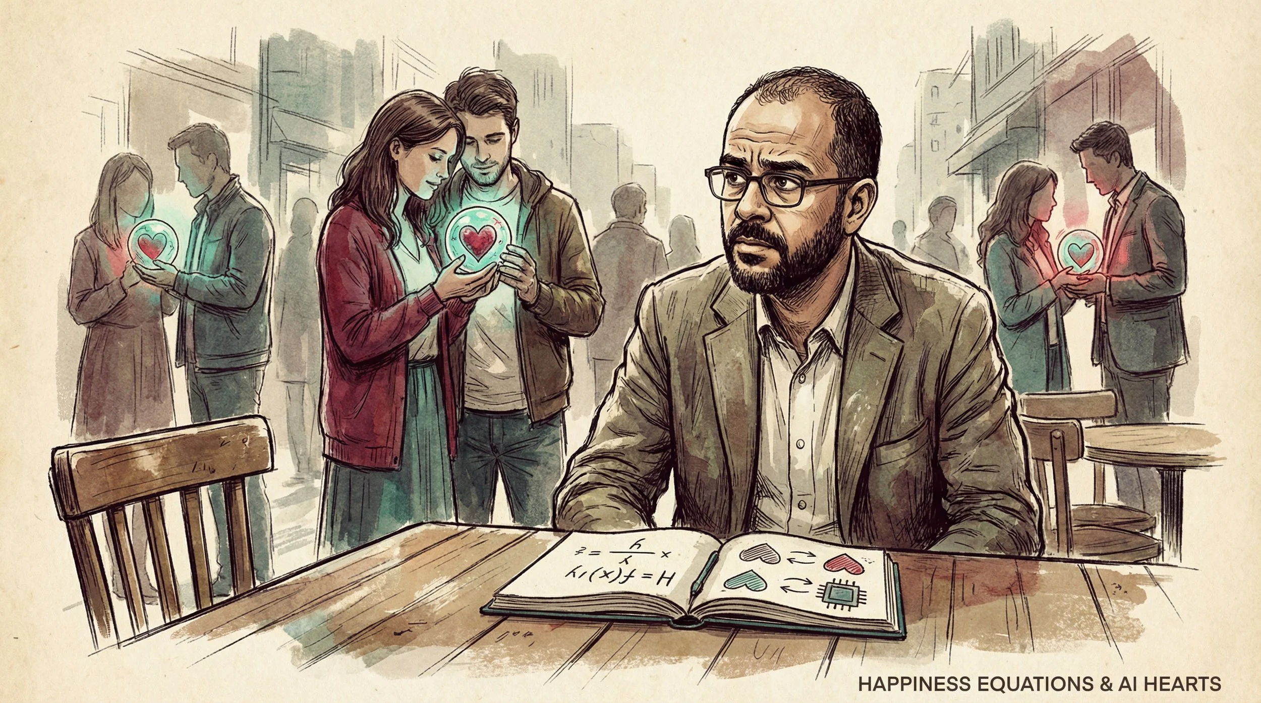 gemini-image-2_A_stylized_illustrated_portrait_of_Mo_Gawdat_sitting_at_a_café_table_surrounded-0.jpg