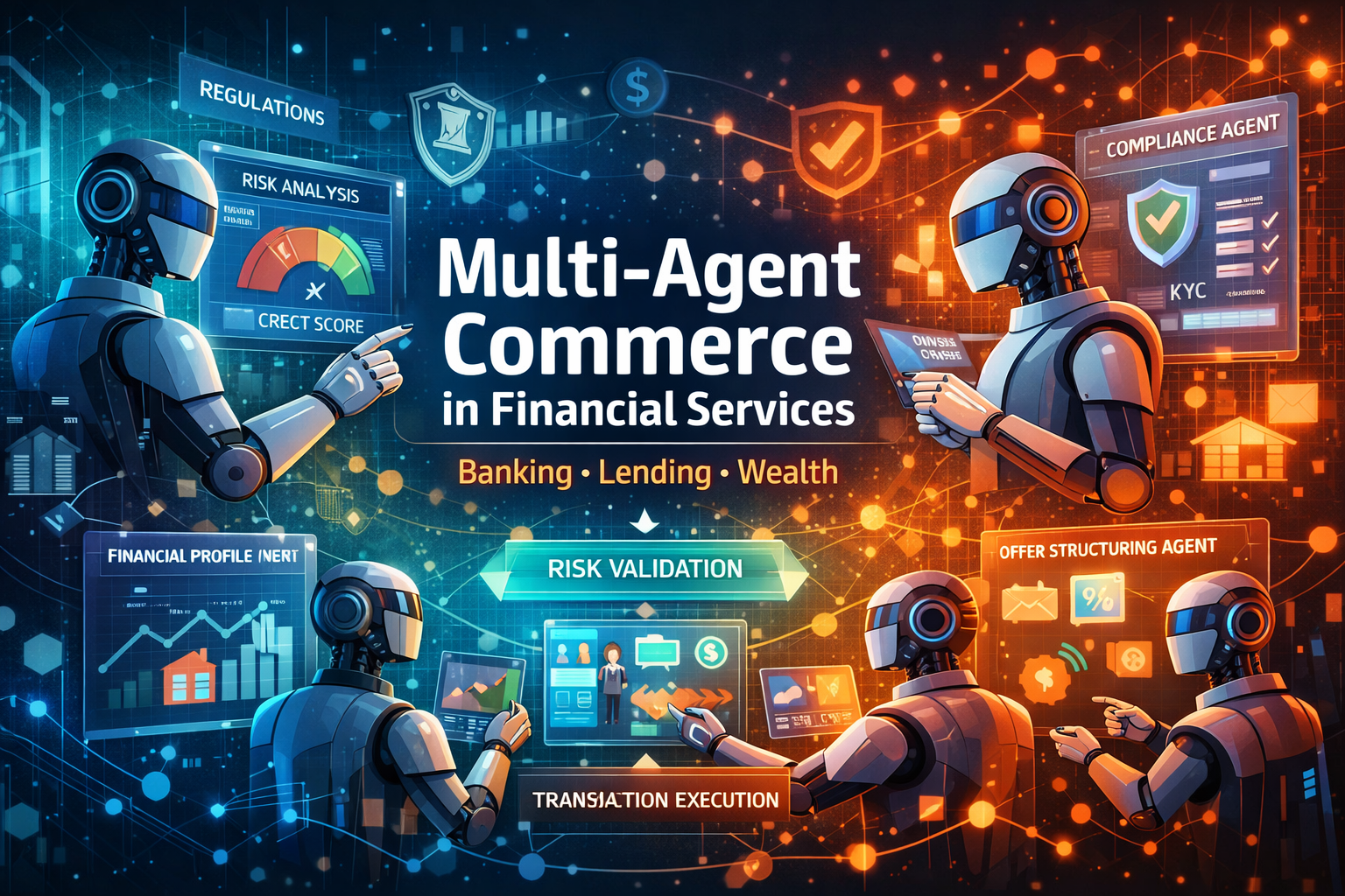 Multi-Agent Commerce in Financial Services: Architectures, Control Loops, and Emergent Decision Economies
