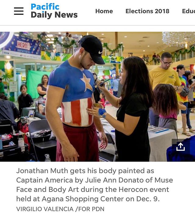 Bodypainting progress shots at the second annual @heroconguam event held at @aganacenter. Read more about this convention on GuamPDN.com
.
Muse: Jon M. @jonmoof 
Artist: Julie Ann D. #BossLady @badjujubeauty
📸: Virgilio Valencia @guampdn
.
Bookings,