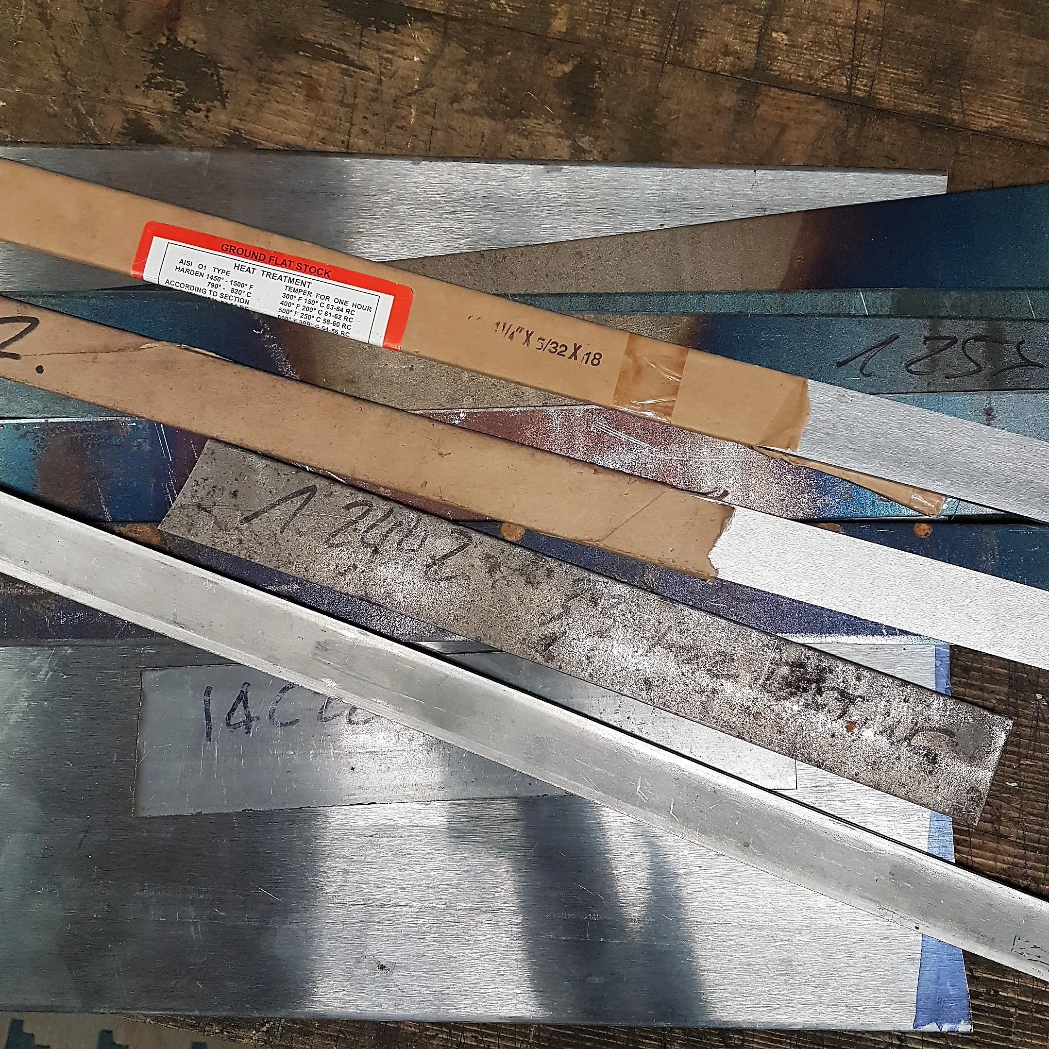 A collection of knife steels