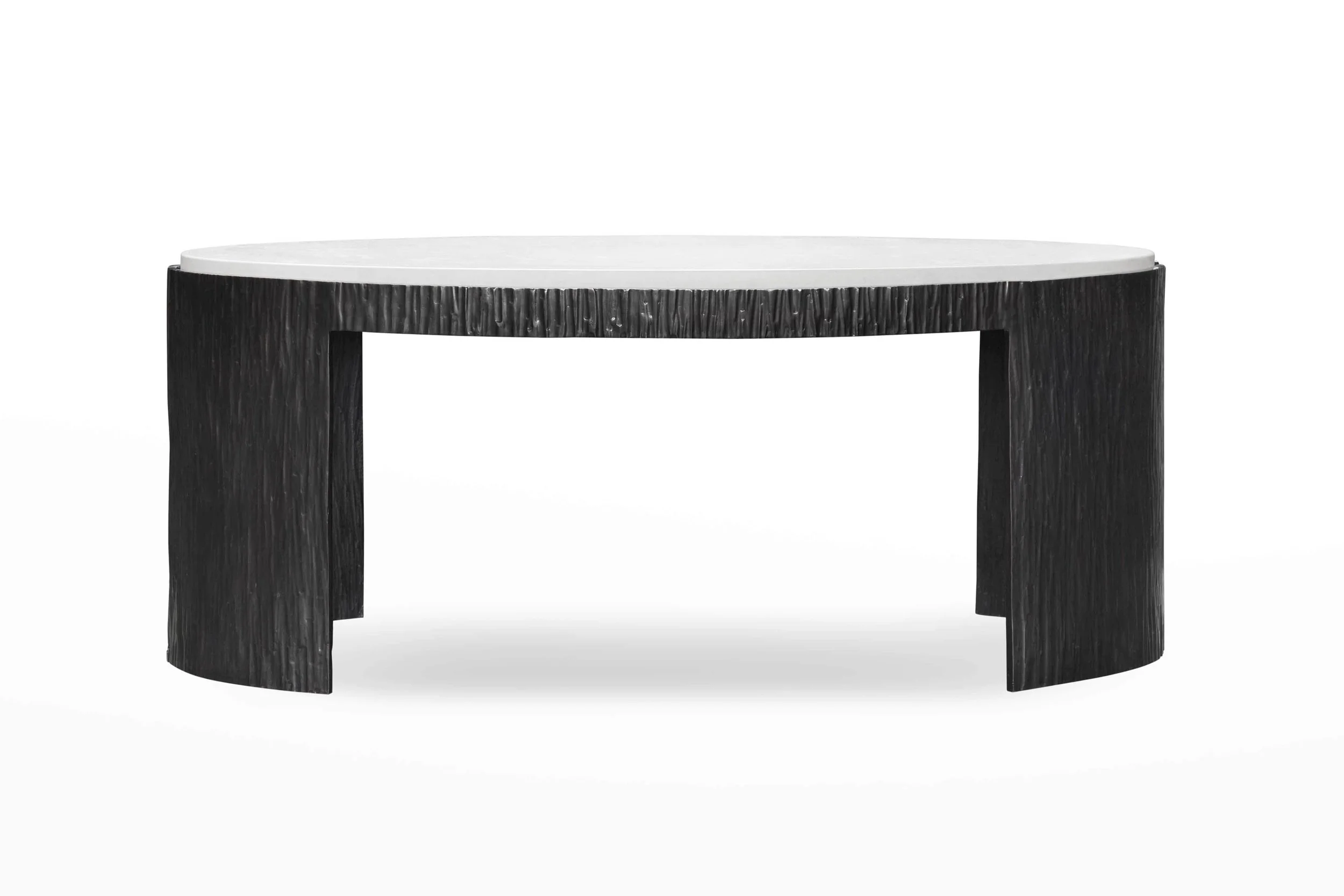 Ogden Cocktail Table No. 1 with stone top, front view