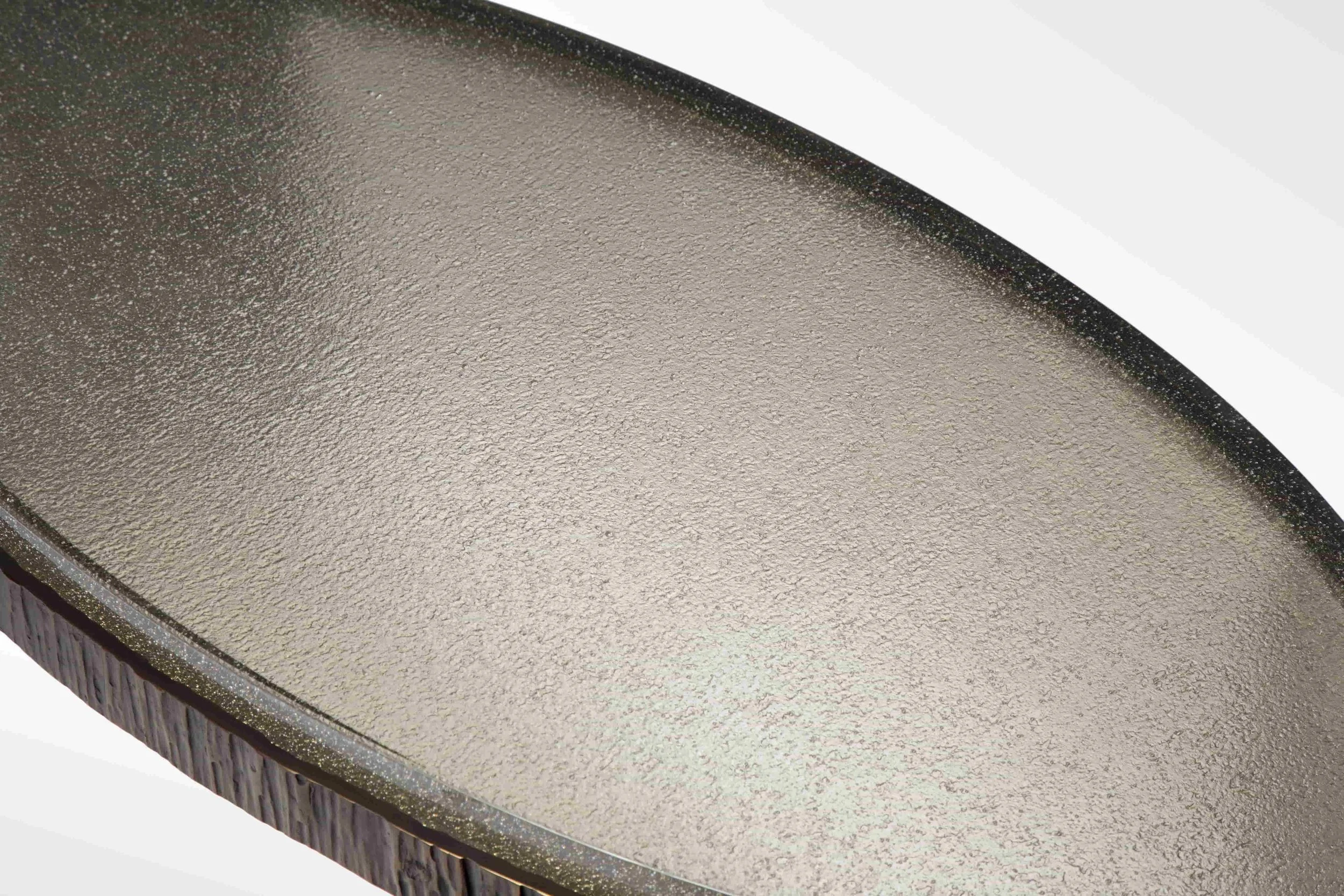 Ogden Cocktail Table No. 2 with cast glass top, detail of top