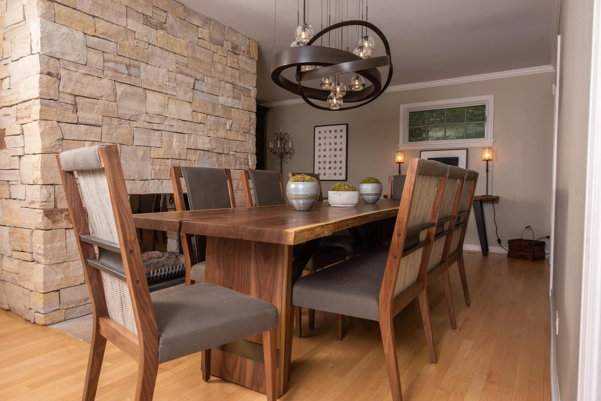 Custom Chandelier, Chairs, Table