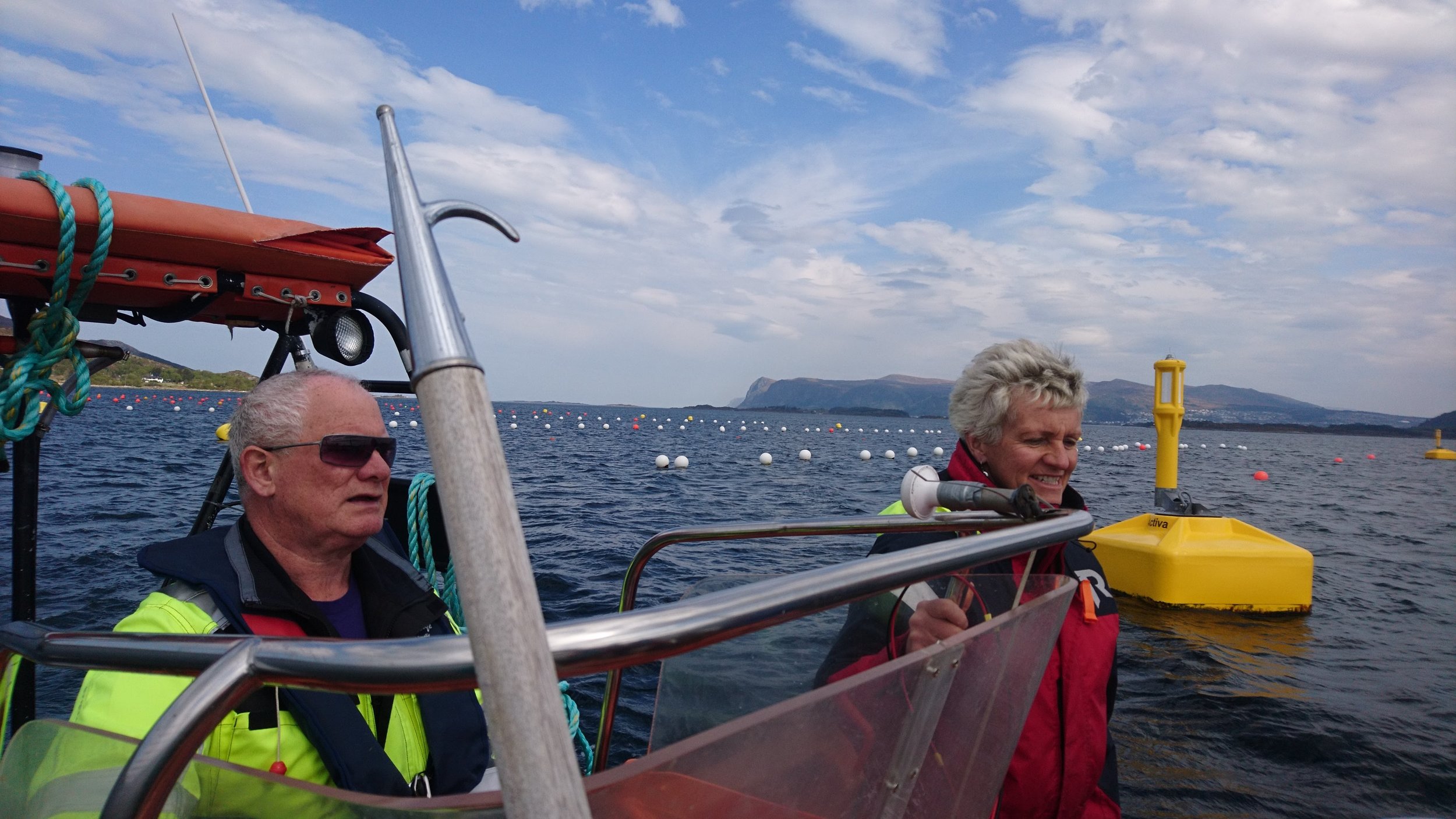 Visiting our ocean farm at Skarveskjæret, Herøy (©Lovise Otterlei)