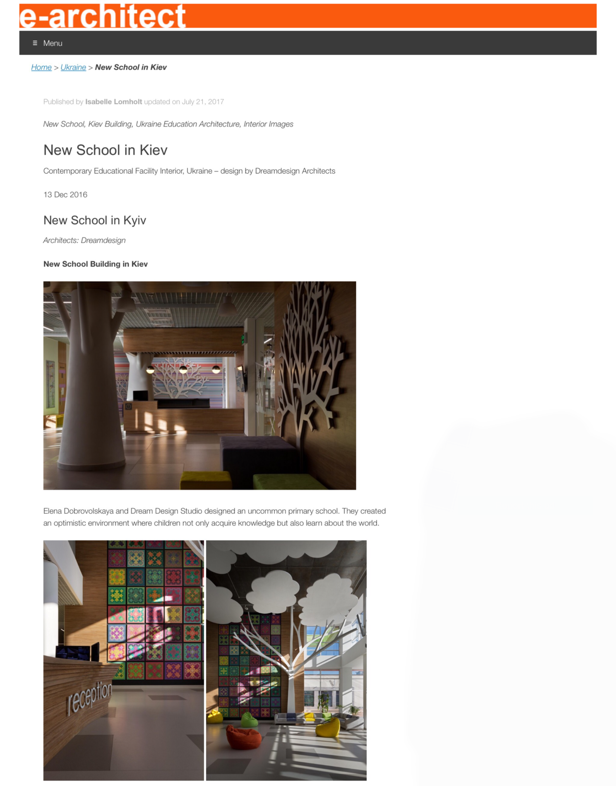 E-Architect: Elena Dobrovolskaya and Dreamdesign Studio designed an uncommon primary school.