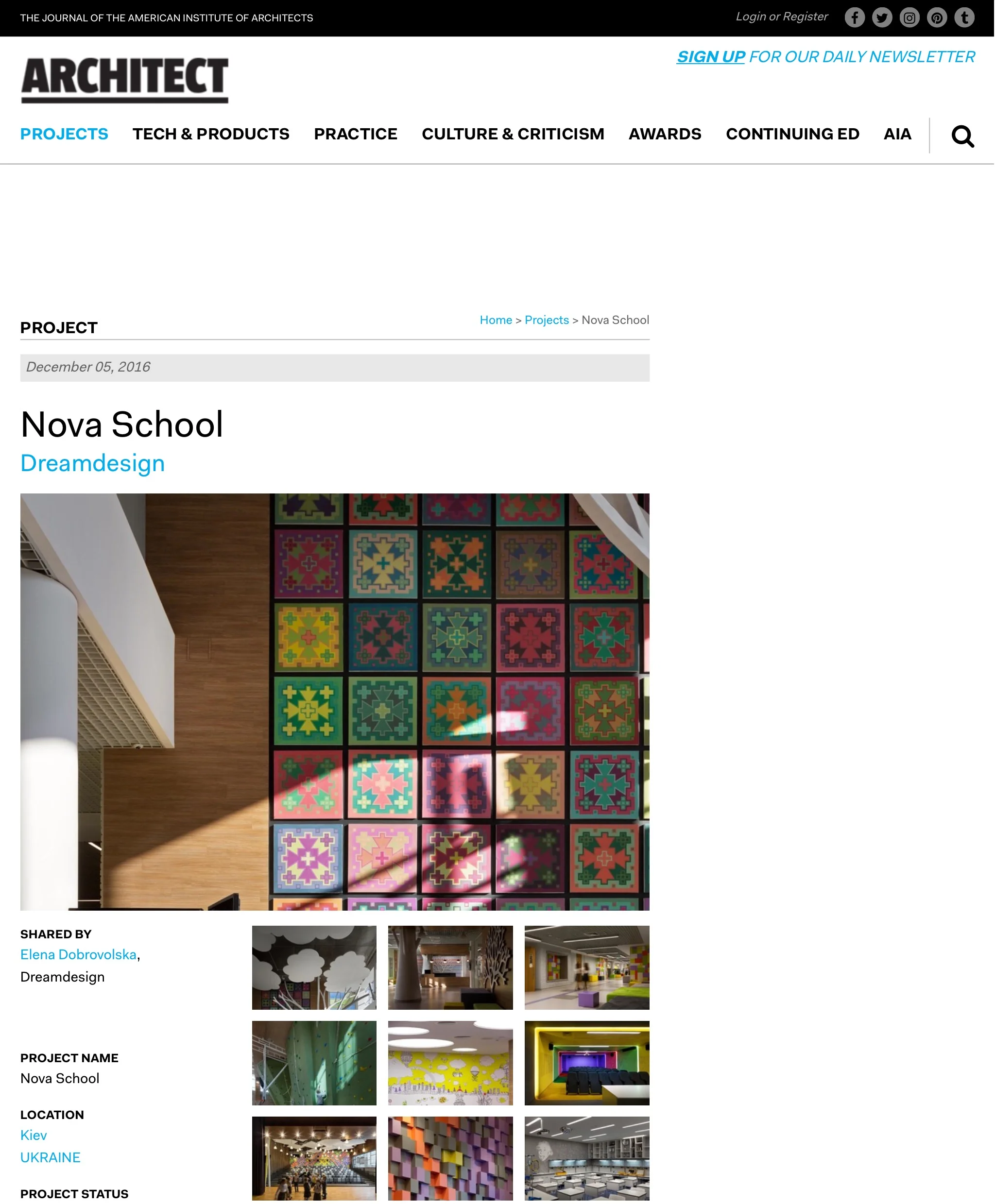 Architect Magazine: Dreamdesign created an optimistic environment where children not only acquire knowledge but also learn about the world