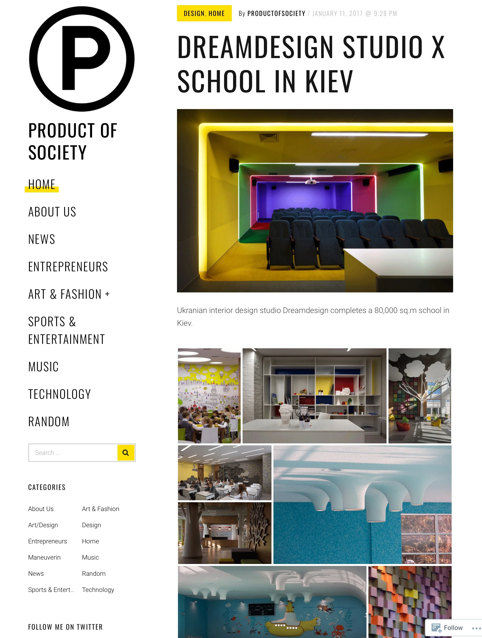 ProductOfSociety: Ukrainian interior design studio Dreamdesign completes a 80,000 sq.m school in Kiev.