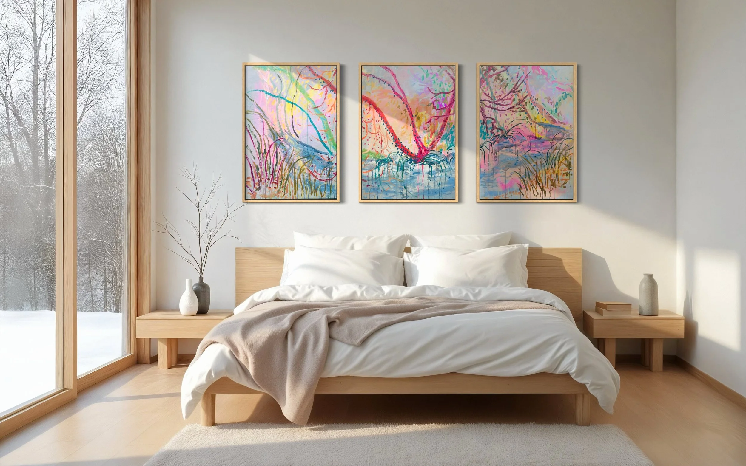 Autumn Joy overflow Tryptych