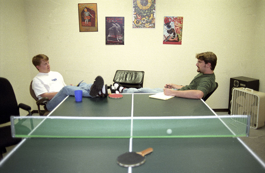Dave Samuel (left) with Scott Pinizzotto his co-founder of Spinner.com. 