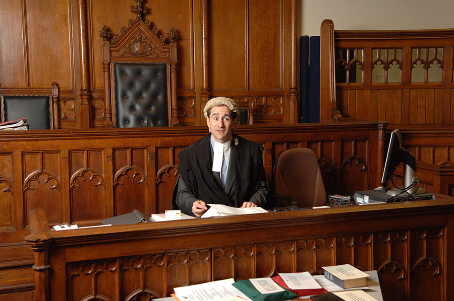 Neil Peretz fine-tuning his legal skills in a practice session at the Mayors and City of London.