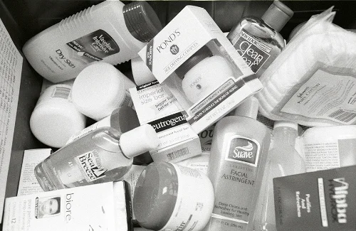 Nuns cataloguing the new drugstore products for e-commerce.