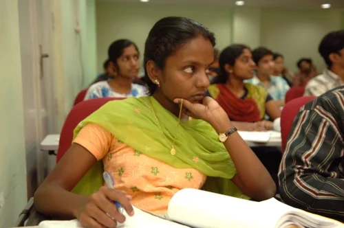 A young student attending one of Professor Ashok Jhunjhunwala's lectures at the IIT Madras. 