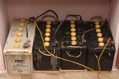 The back-up power supply at Novatium's pilot scheme on outskirts of Madras. As demand for electronic product increases in India, the challenge of maintaining a constant, uninterrupted power supply has become a major challenge. 