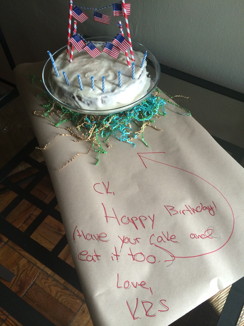 Rule of thirds: the first horizontal third of this photo has the subject of this photo, (The Paleo Funfetti cake .)
