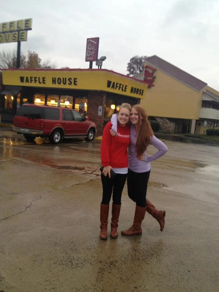 Emily and I in our favorite boots, road tripping to Atlanta. 