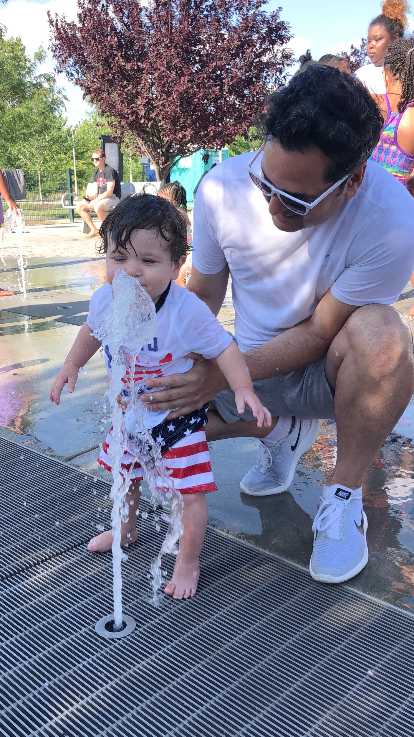 This kid just LOVES water.