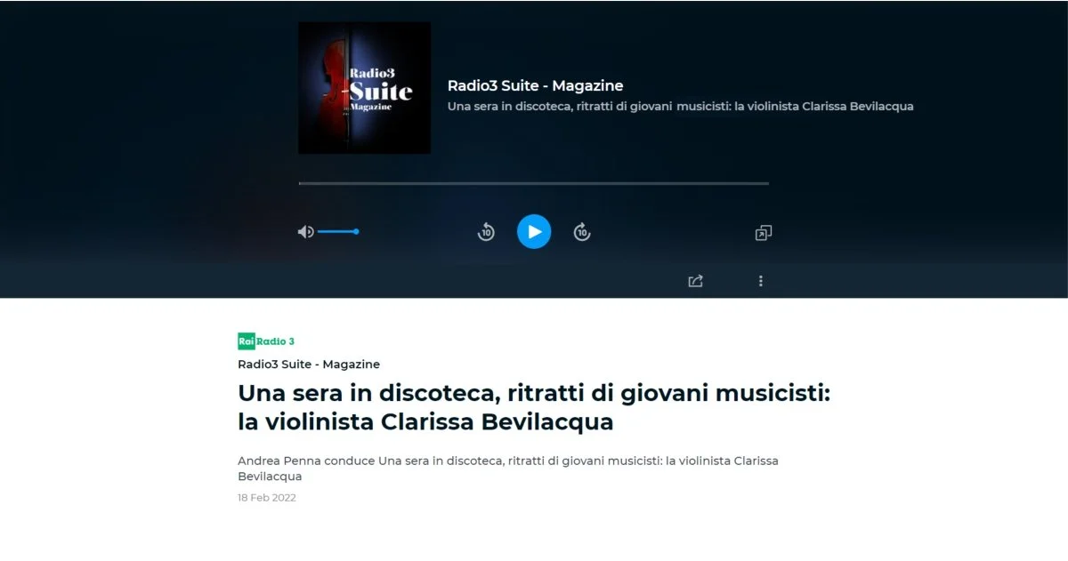 INTERVIEWS | Radio Rai 3