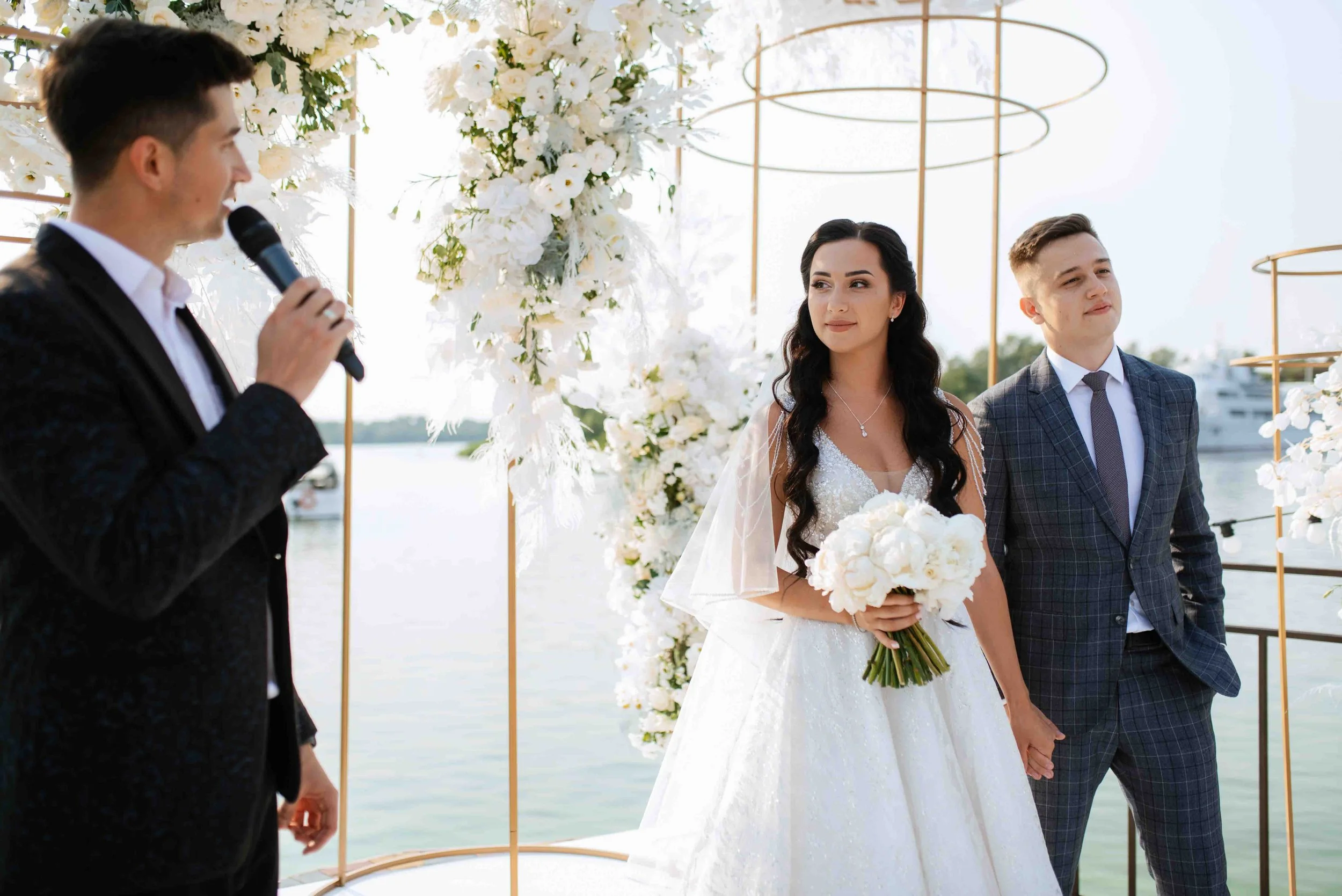Emotional moment during a best man speech at a wedding