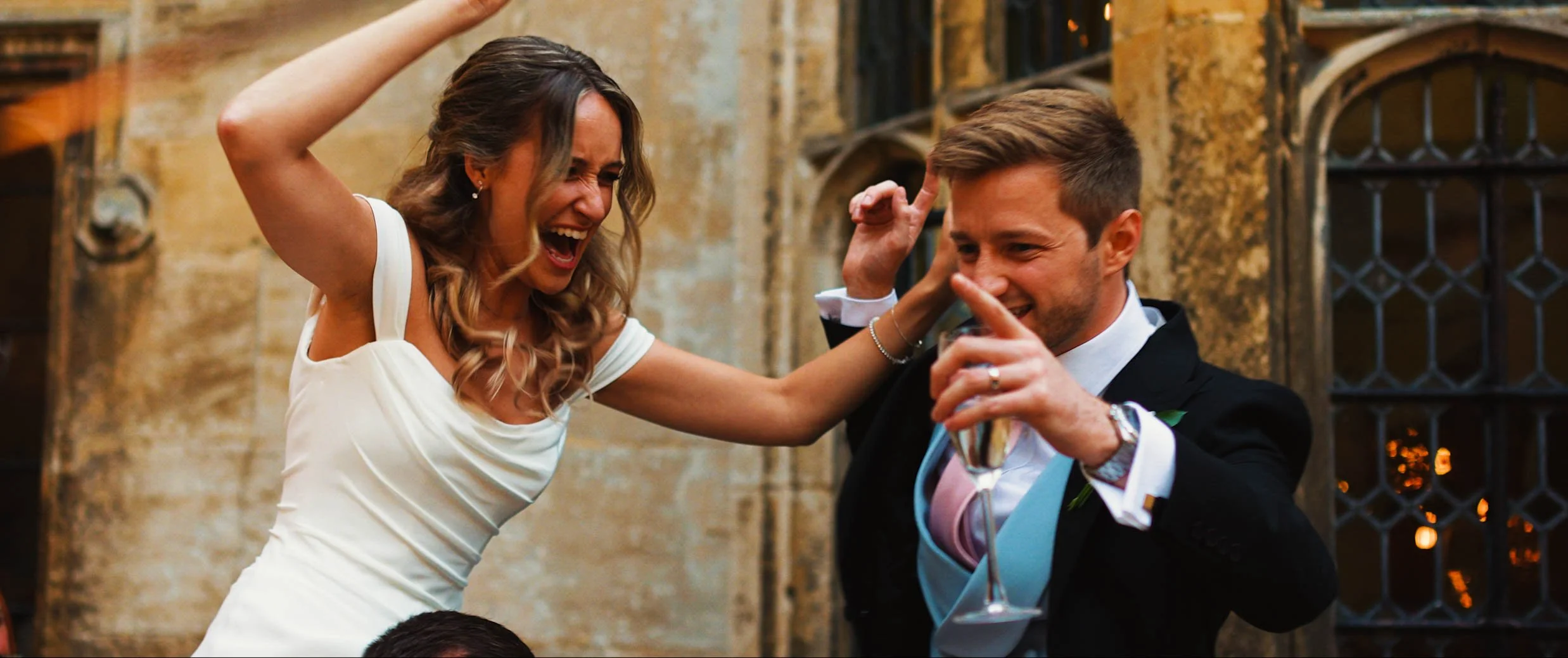 Bride and groom at Wedding Reception at Hengrave Hall in Suffolk