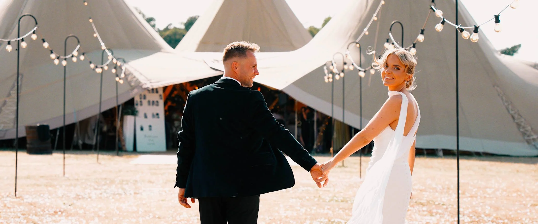 Tipis at Bertie's Barn wedding videographer in Norfolk