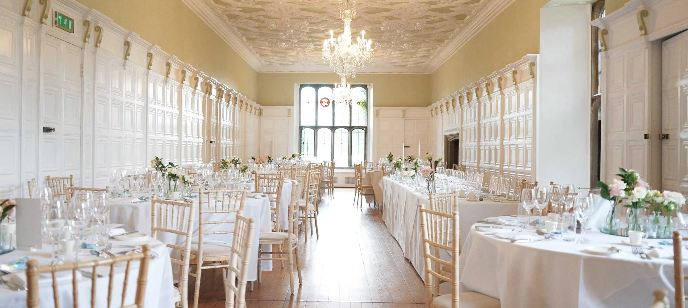 Wedding reception in the Banqueting Hall at Hengrave Hall