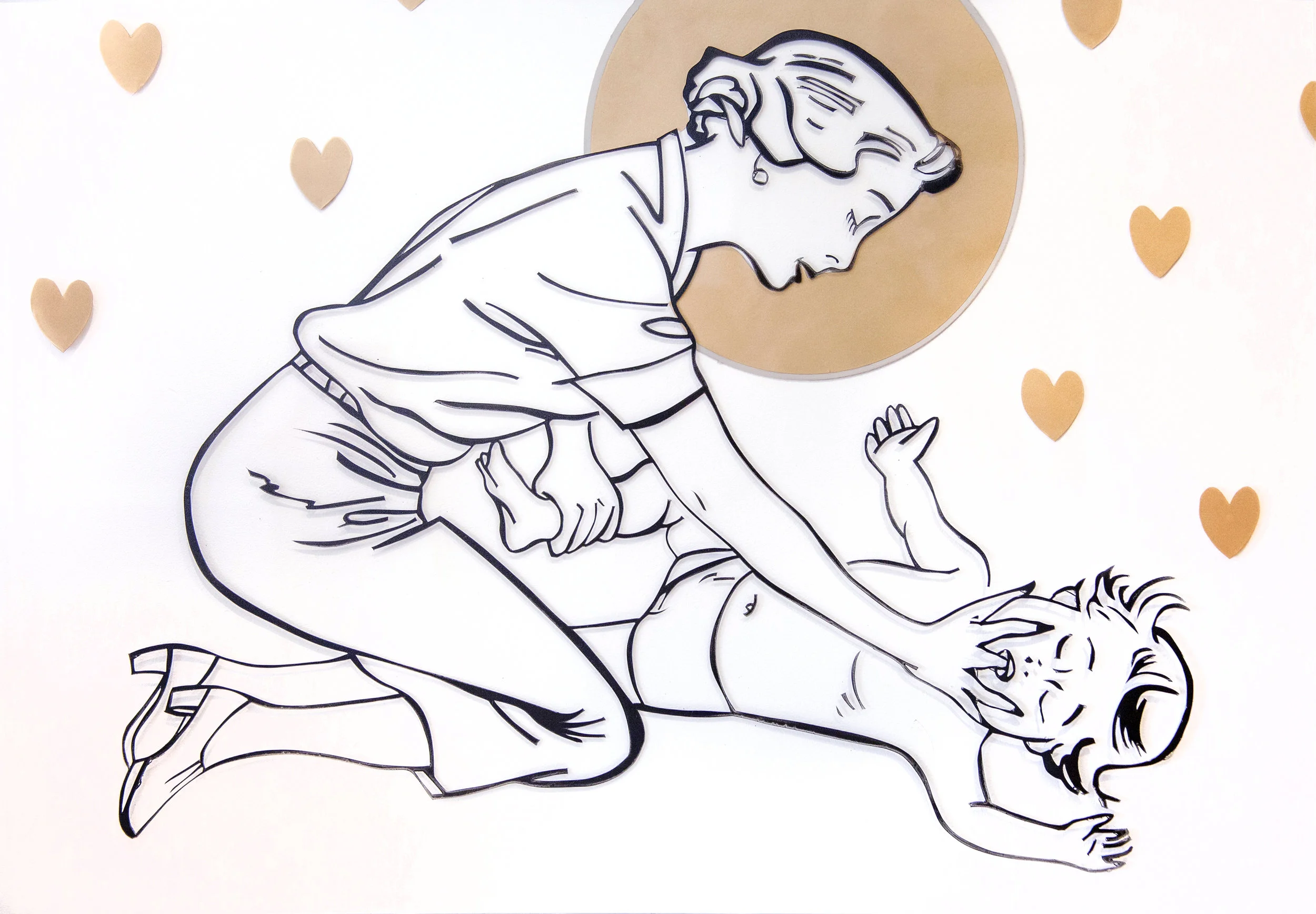 firstAID 2: Redoubtable, 24x36, stencil on plexiglas