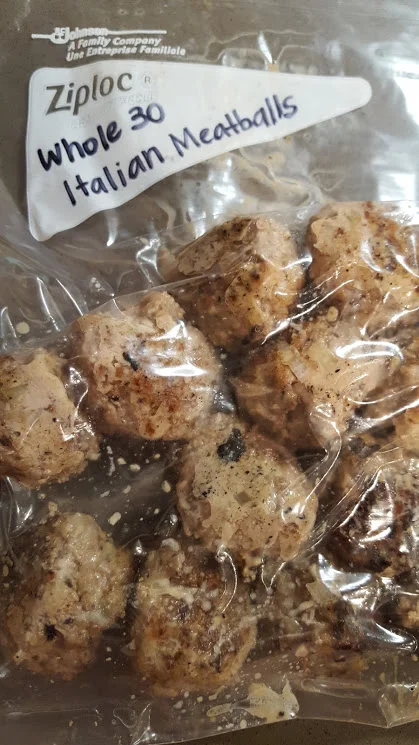 Option 1 - let them cool completely and place into a freezer bag. This is great meal prep because you can place completely frozen meatballs in sauce when you are ready for this dinner.