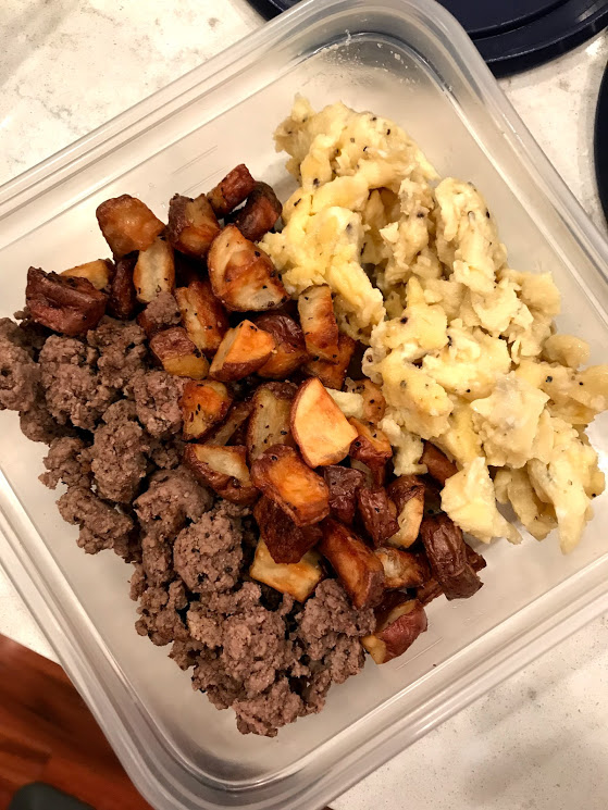 This is how the husband likes his, I prep these 3 days in advance and then make more throughout the week, he just heats these up and eats at his desk. Below are a few ways I do other bowls!