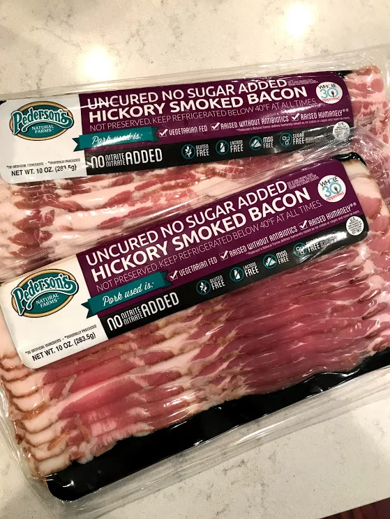 This is my preferred bacon, Pederson's Farms is local to the Austin area, they don't use sugar or weird things, and it plain tastes amazing. Seriously, my cats even steal my bacon...