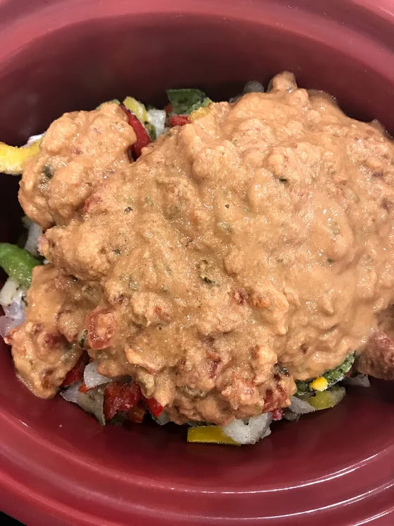 Sauce over the top, so easy.