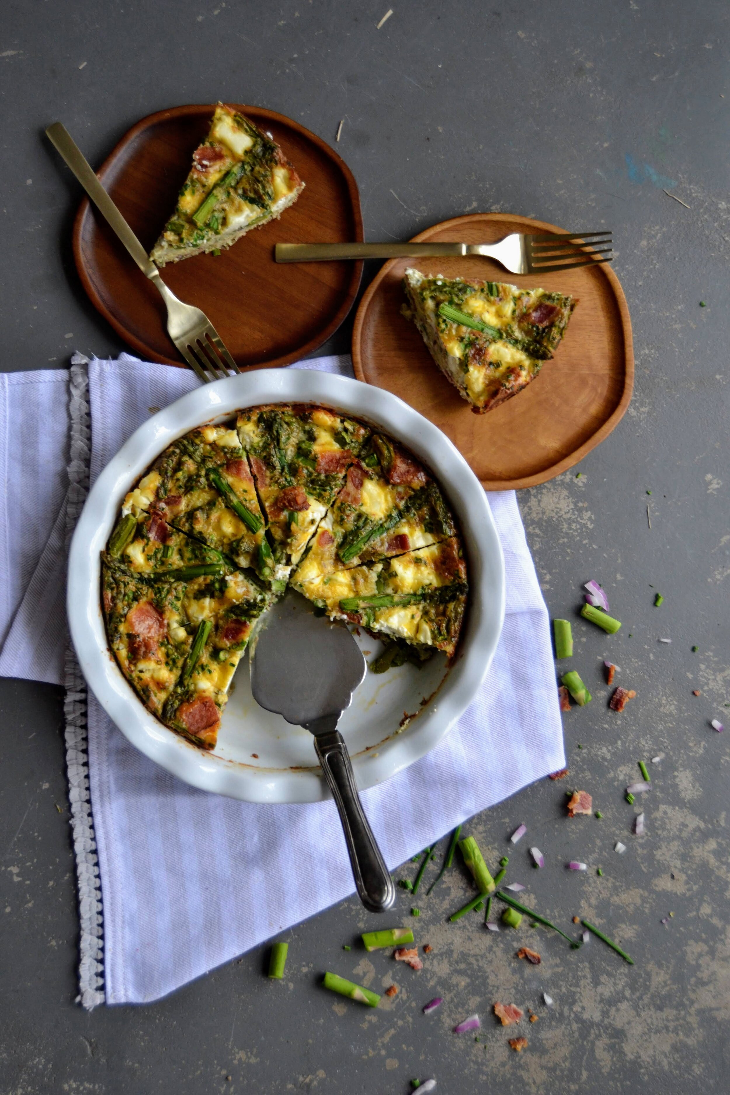 Asparagus and Bacon Crustless Quiche — Campbell Comfort