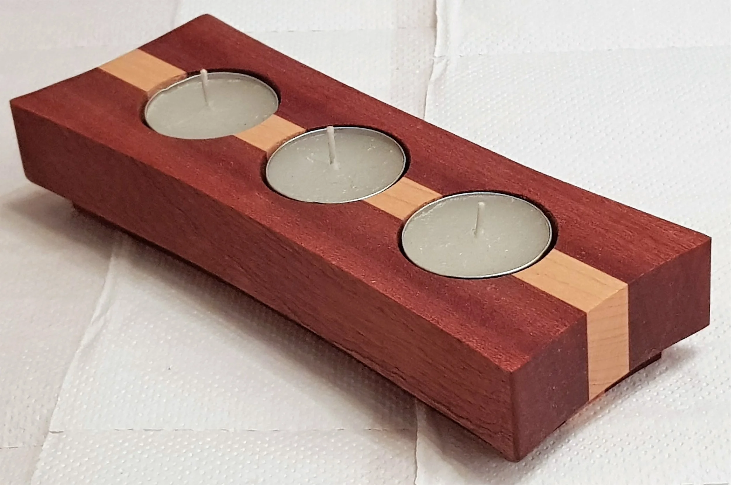 Sapele &amp; Maple Tealight Candle Holder 