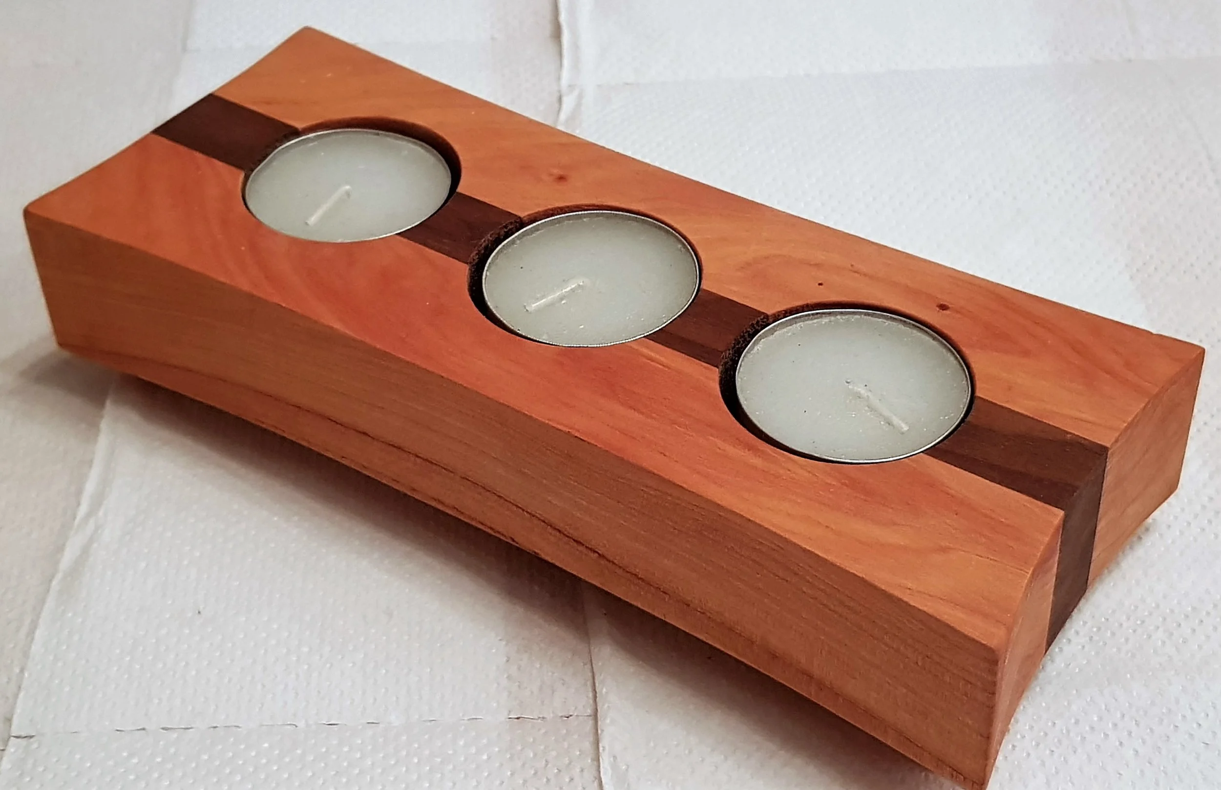 Cedar and Walnut Tealight Candle Holder
