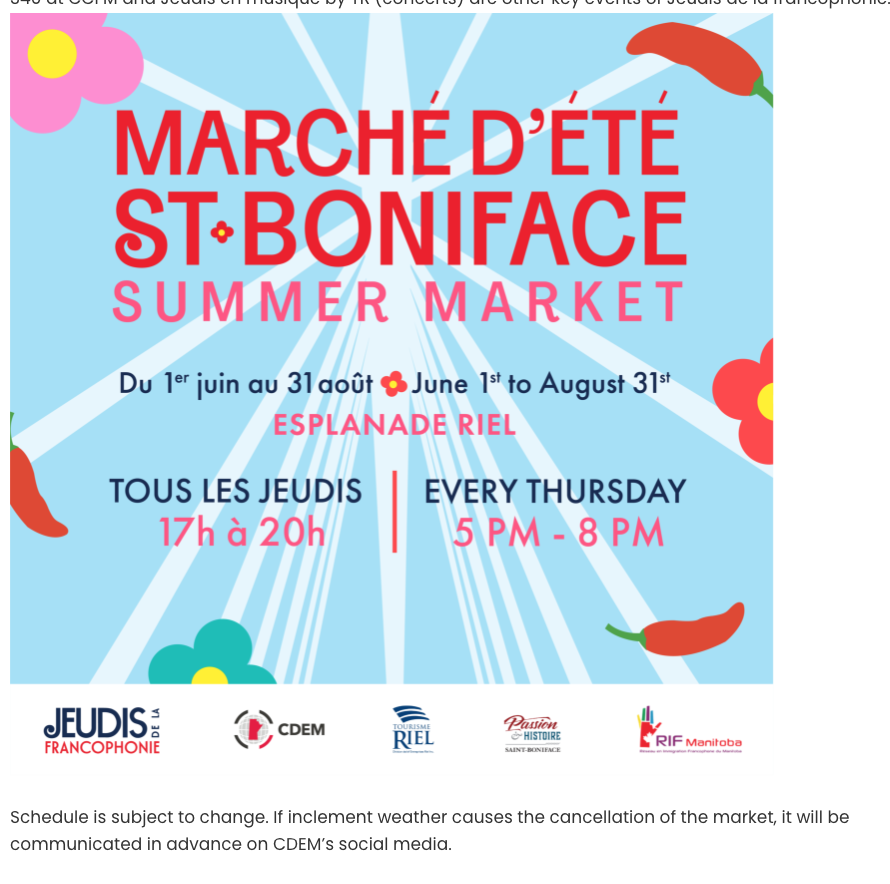 St. Boniface Marché d'Été