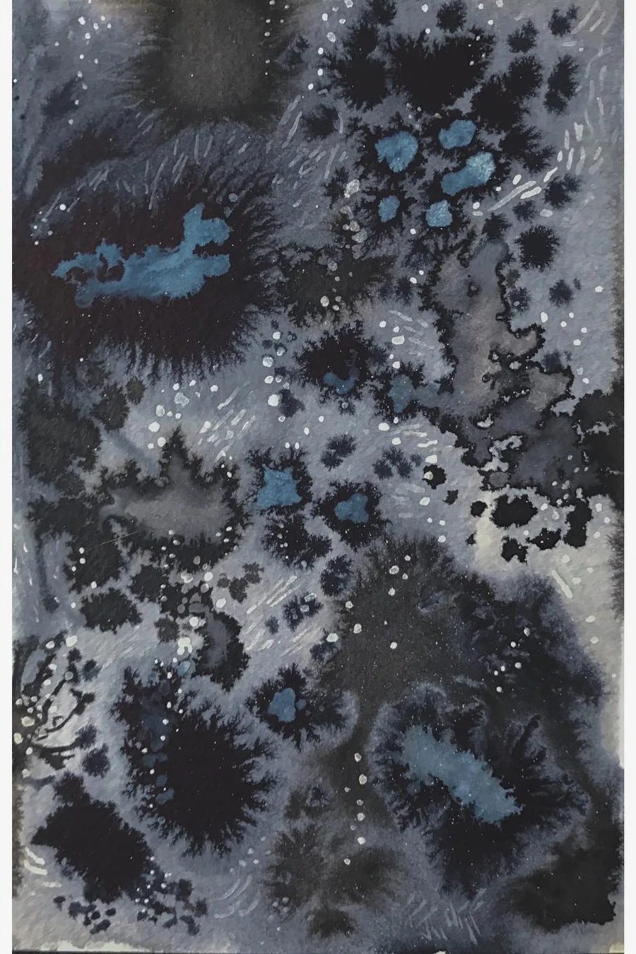 "Microscopic Sentiments," 2018. 4x6" watercolor, ink on cold press watercolor paper. © Sarah B. Smith Art.