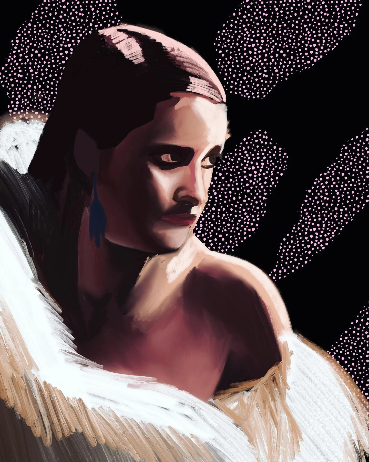 #digitalpainting done on #procreate based on #noirphotography #timelapse #painterly #portraitpainting #artistsoninstagram #artislife